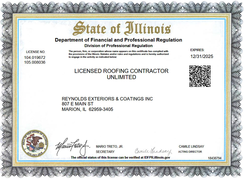 Reynolds Roofing, Exteriors & Coating - Roofing Contractor in Marion, IL & Cape Girardeau, MO - Offering Roofing Repair, Exteriors, & Gutter Services